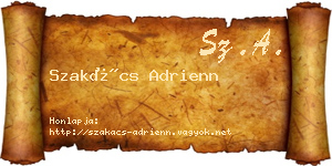 Szakács Adrienn névjegykártya